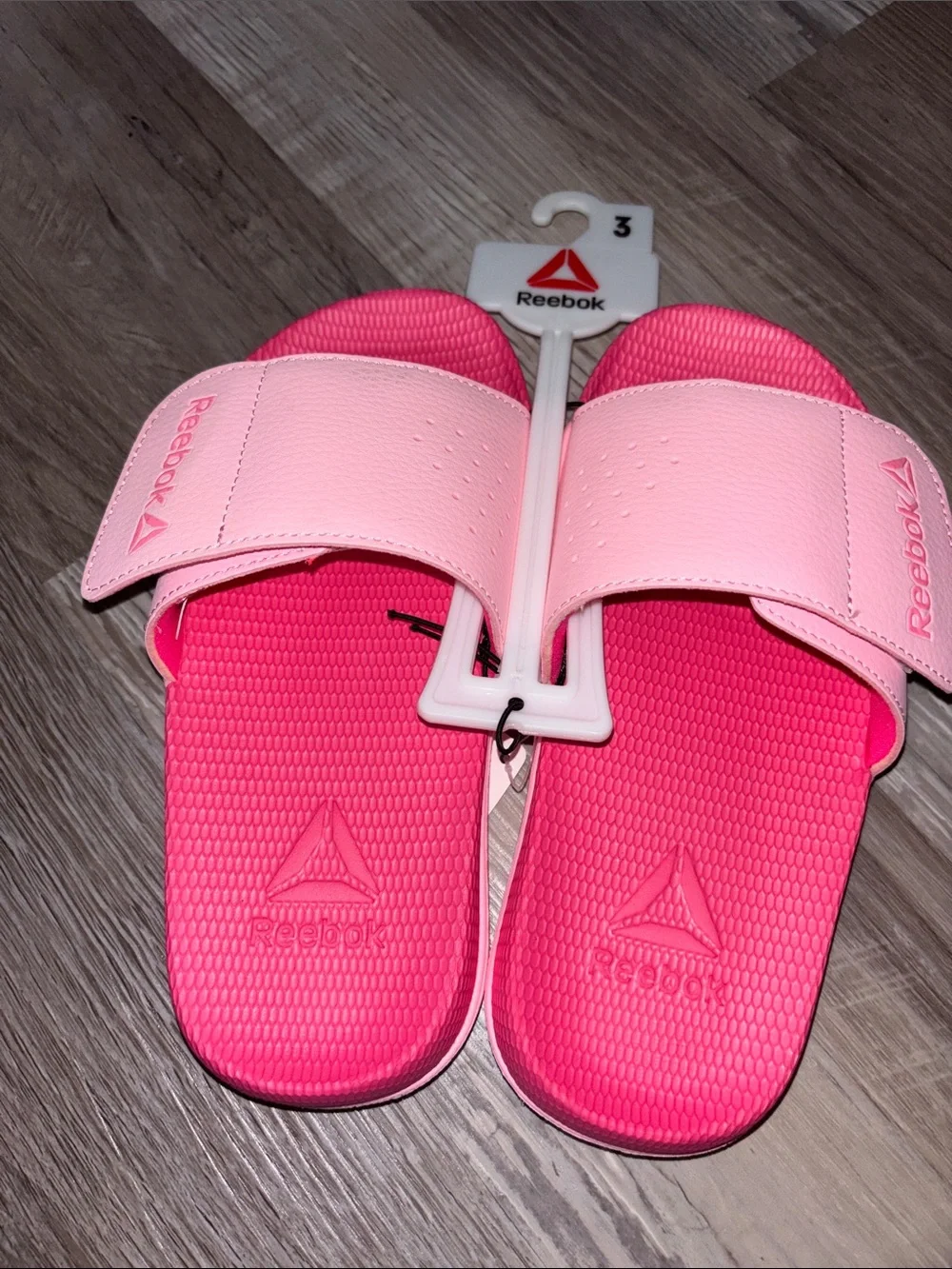 NEW Girl’s Reebok Pink Adjustable Slide Sandals